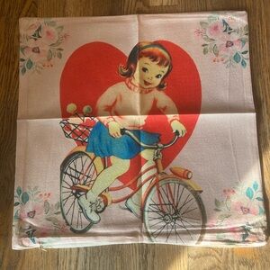 Two vintage character Valentine’s Day throw pillow covers